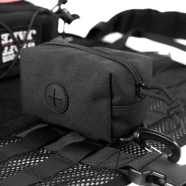 Диспенсер для собачих пакетів OneTigris для прогулянок, з MOLLE-системою та карабіном, тактичний, чорний, маленький