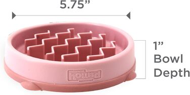 Миска для собак Outward Hound Fun Feeder, велика, рожева - уповільнює харчування, запобігає здуттям, нековзна миска для води та корму