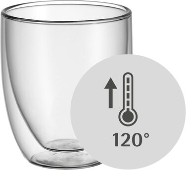 WMF Double-Walled Cappuccino Glasses Set, 6-Piece, Double-Walled Glasses 250ml, Floating Effect, Thermoglass, Heat-Resistant Tea Glass, Coffee Glass