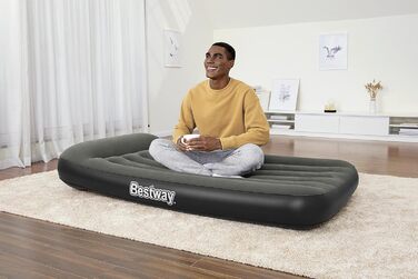 Надувний матрац Bestway TriTech XL з вбудованим насосом, сірий 191x97x30 см (1067929)