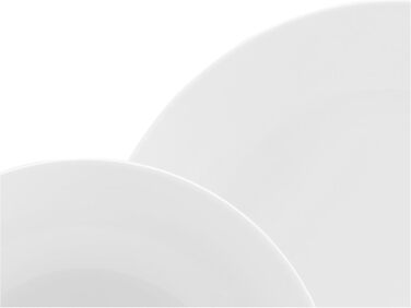 CreaTable Серія Luna Weiss: 12-ти частинний сервіз з порцеляни на 6 осіб, посуд для кухні, безпечний у посудомийній машині та мікрохвильовці