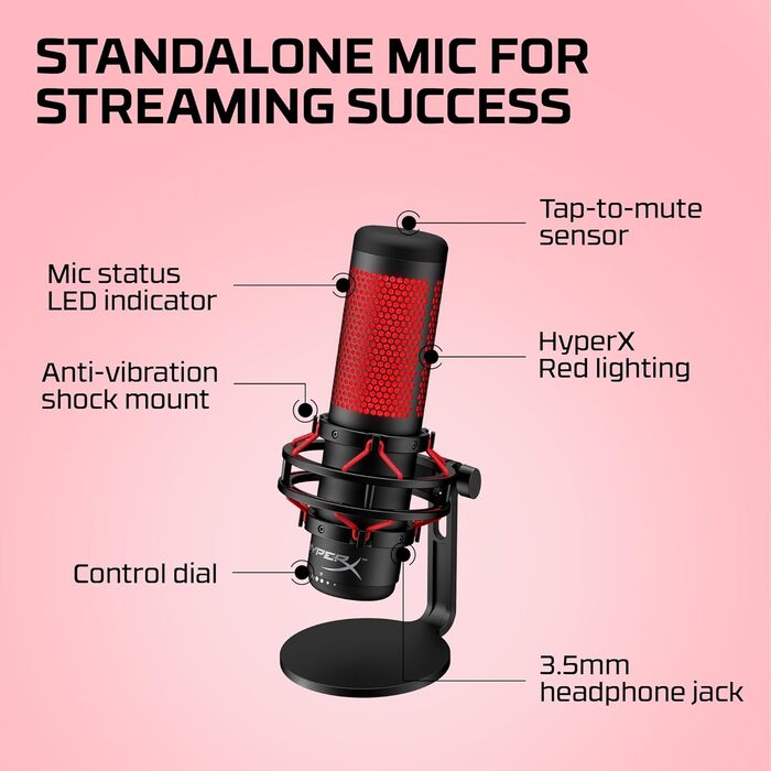 HyperX QuadCast USB мікрофон для стрімерів та геймерів, чорний