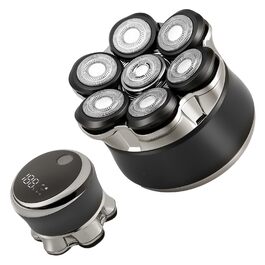 Електричний бритва Carehabi для гоління голови, чоловічий, водонепроникний IPX6, 7D плаваючі головки, LED-дисплей, акумуляторна, для сухого та вологого гоління, для подорожей