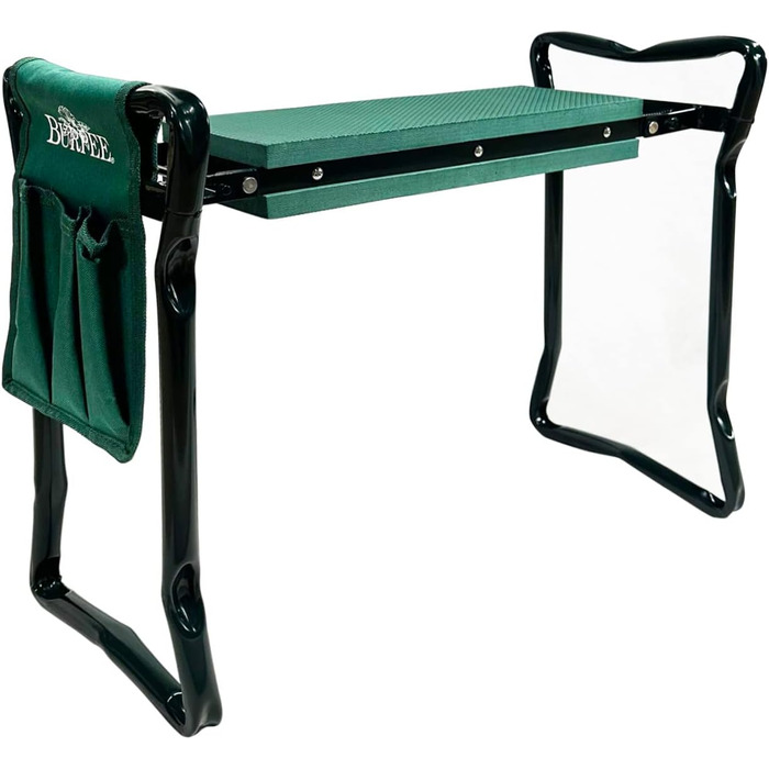 Burpee 92314 Garden Kneeling Bench with Cushion, Seat Bench and Removable Tool Bag, Easy to Store, Portable Outdoor Bench, Foldable and Lightweight