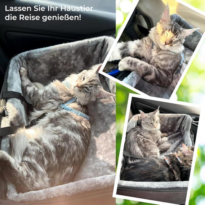 Автомобільний лежак для собак Babenest: міцний, для кількох тварин, з ременями безпеки, великий, чорний, L