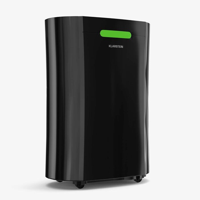 Електричний осушувач Klarstein AeroDry Smart 12 л - 12 л/день, 2.5 л резервуар, 39 дБ, WiFi/App/Alexa, LED дисплей, таймер 24 год, вугільний фільтр, для приміщень до 18 м², чорний