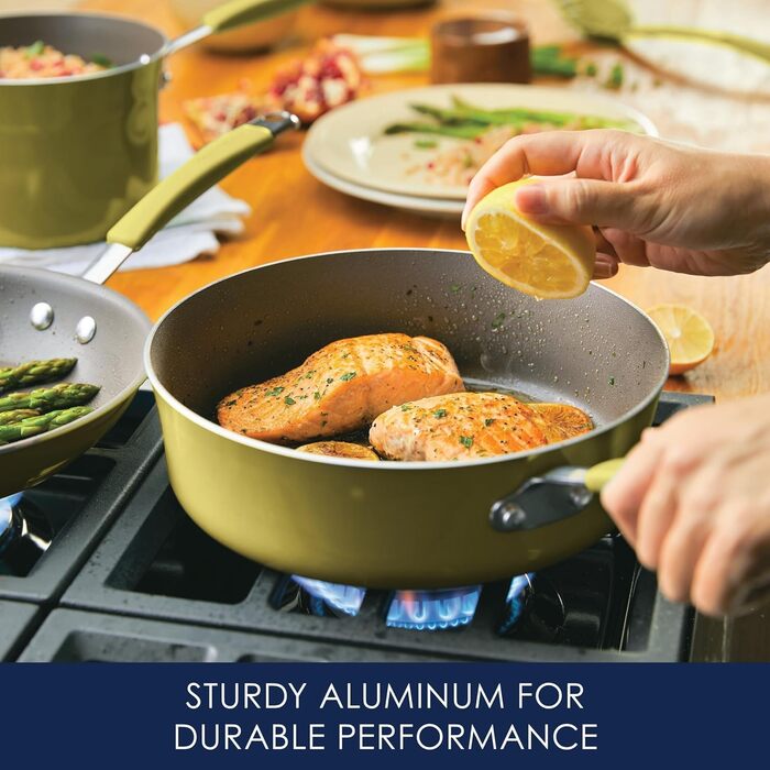 Набір посуду Rachael Ray Cucina Nonstick, 12 предметів, лавандовий (лайм)
