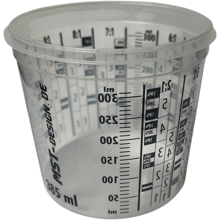 200 x Mixing Cups 385 ml (0.385 L) | Mixing Container | Measuring Cup Mixing Cup from MST-Design | Mixing Paint and Lacquer | Cup with Scale | Painting, Lacquer, Lacquering Accessories