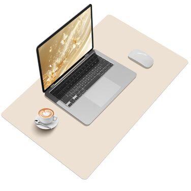 Підкладка на стіл Zindoo XL 100x40 см бежева: захист від подряпин, килимок для миші, водостійка, довговічна