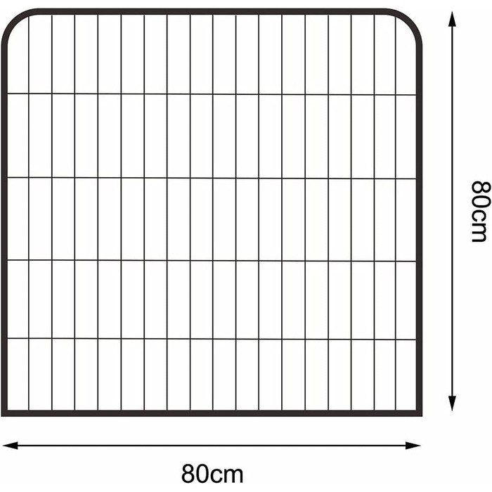 Lionto Вольєр для цуценят та дрібних тварин, 80x80 см, розширюваний вольєр для собак, вольєр для собак у квартиру/сад, з дверцятами та замком, стійкий до погодних умов, 8 елементів