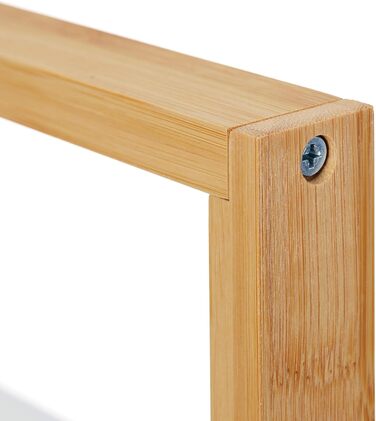 Relaxdays 10031461 Badregal, 4 Shelves, Bamboo & MDF, Bathroom Storage, Slim Shelf HWD 88x30x18 cm, White/Natural
