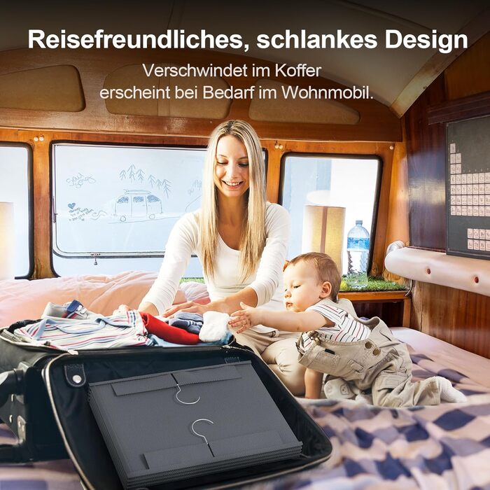 Організатор для шафи Extra Tief – 4 кишеньки з сітки, органайзер для шафи, настінний органайзер, стабільний та економний, ідеальний для гуртожитку та автодому (Сірий, 6-ярусний)