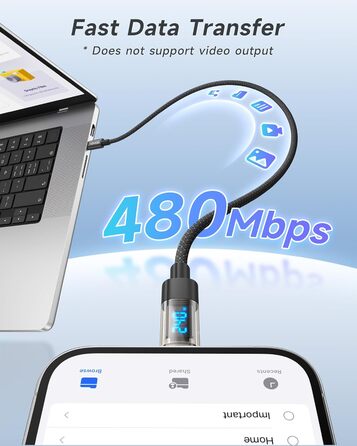 Кабель USB-C RAVIAD 240W, 1м, PD3.1, USB-C - USB-C, нейлон, для iPhone, Galaxy, Pixel, iPad, MacBook, 240W, чорний