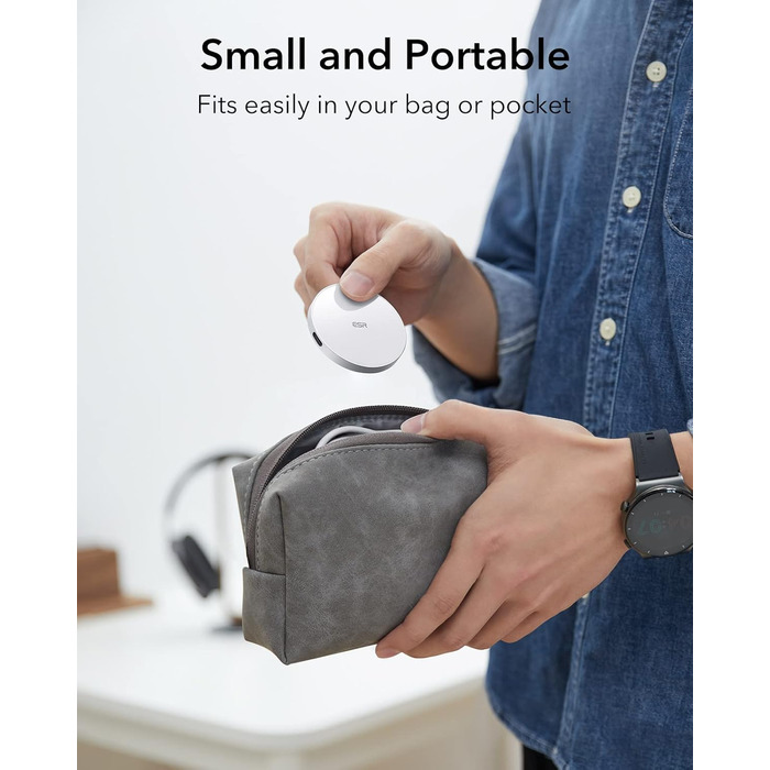 Бездротовий зарядний пристрій ESR MagSafe з підставкою для iPhone 17/16/16 Pro/16 Pro Max/15/14/13, AirPods 4/3/2 Pro, з кабелем 1.5м, білий (без адаптера живлення)