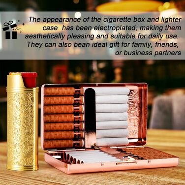 Вінтажне металеве етої для сигарет з запальничкою J6, вміщує 12 шт. сигарет 100 мм, органайзер для RFID-карт та грошей