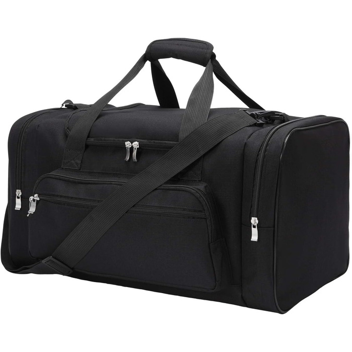 Sports Bag, Travel Bag, Fitness Bag with Shoulder Strap, Weekend Bag for Women and Men (Black, 40L)