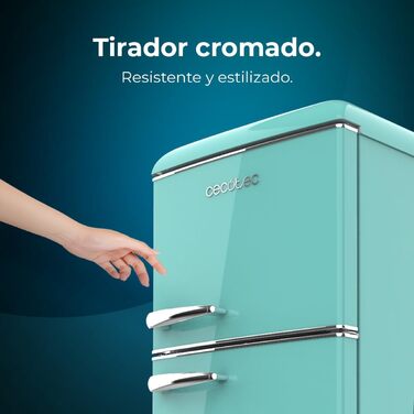 Холодильник Cecotec Bolero CoolMarket 2D Origin 86 Green - Ретро, 86 л, E, висота 89.3 см, ширина 48.7 см