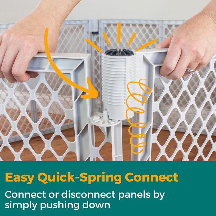 Laufstall для собак North States MYPET Petyard, 6 панелей, 66 см, розкладний, для дому та вулиці, сірий (Feldstone)