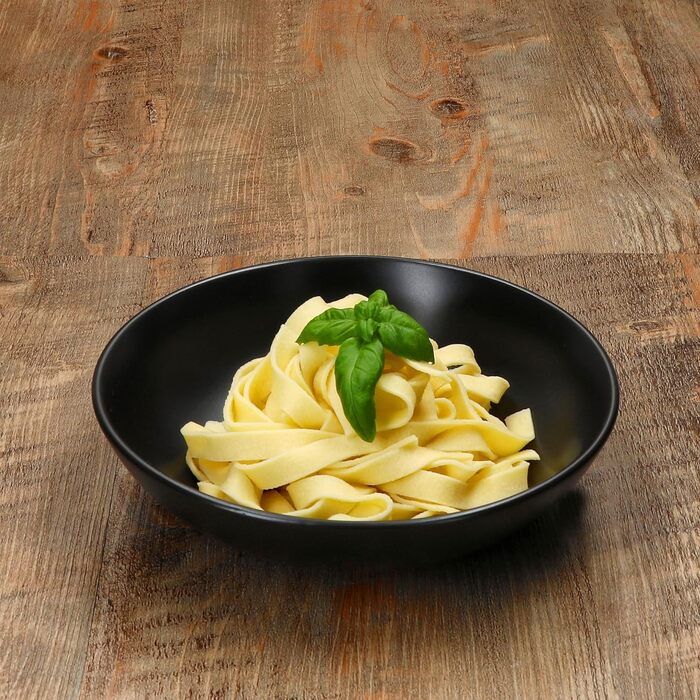 Набір посуду MamboCat Panther 18 предметів чорного кольору (матова кераміка) для 6 осіб: 6 тарілок для їжі, 6 супових тарілок 420 мл, 6 десертних тарілок