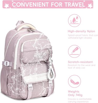 Шкільний рюкзак Tanou для підлітків, дівчаток, 4-12 клас. Великий, водонепроникний, для школи, середньої та вищої освіти (фіолетовий)