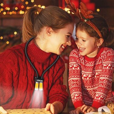 LED лампа на шию LEDGLE для читання, перезаряджувана, 3 режими яскравості, гнучка, 6500-7000K, жовтий світ