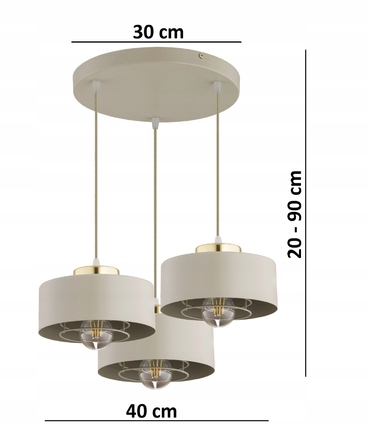 Підвісна люстра Elko-Lighting Spring Ecru, 3 точки освітлення, цоколь E27