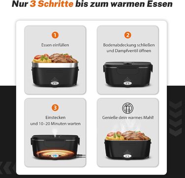 Електрична ланчбокс з підігрівом 1.5L для авто, вантажівки, офісу (1.5L x 4)