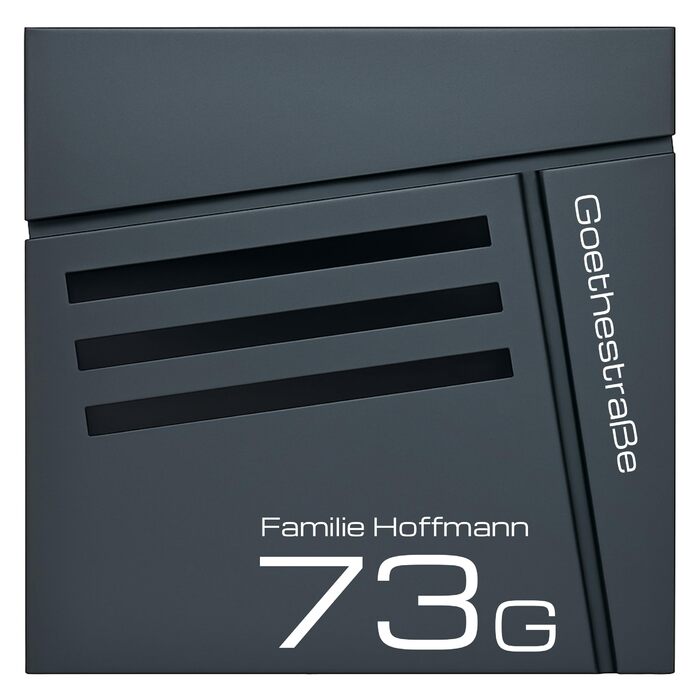 Поштовий ящик Verda з газетницею, нержавіюча сталь, антрацит, 37x37x11 см - сучасний вуличний поштовий ящик з ключем та оглядовим вікном