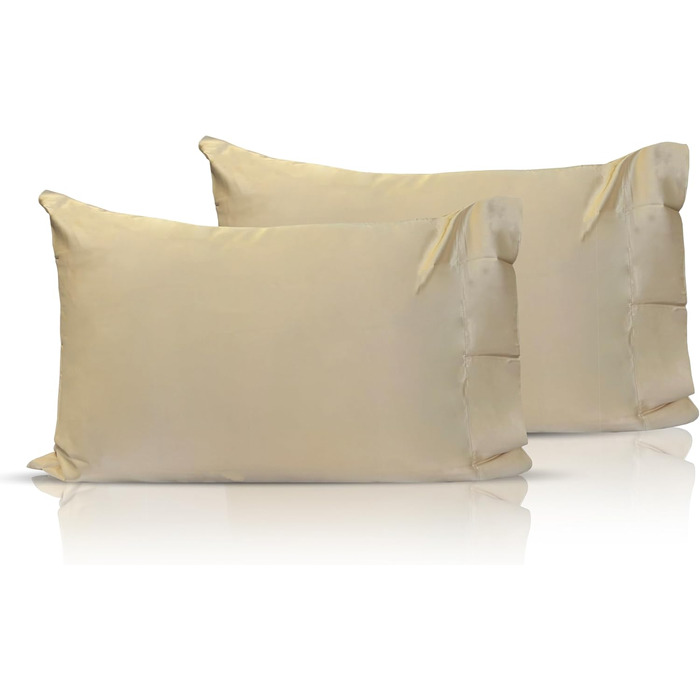 Охолоджувальна наволочка з бамбукової віскози Pillowtex з іонами міді, бежева, стандарт 50,8x76,2 см, м’яка і дихаюча