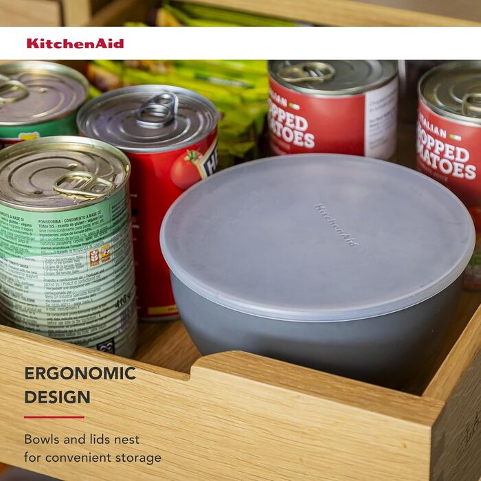 KitchenAid 3-Piece Nesting Mixing Bowls - Charcoal Gray (4pc Meal Prep Bowls)