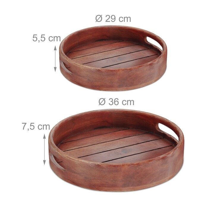 Лоток Relaxdays Mango Wood 2 шт. Встановити