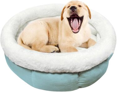 М'яке ліжко-доннат для котів та собак, 50x50x20 см, блакитне