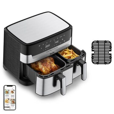 Аерофритюрниця Tefal Dual Easy Fry & Grill EY905D 8.3л 2700Вт з грилем - смаження без олії