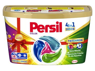 Капсули для прання Persil 4in1 Color DISCS для кольорових речей, технологія глибокого очищення, 16 шт
