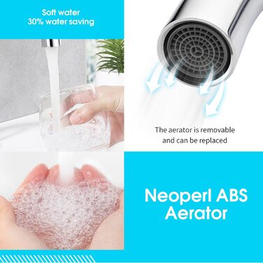 Кран кухонний CREA з 3 функціями: душ, висувний вилив, поворот 360°, матовий (нікель, щіткова обробка)