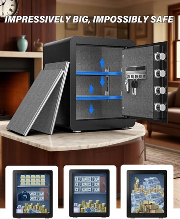 Сейф Kavey Safe Tresor 50L з цифровим замком, подвійним сигналом тривоги та LED-підсвіткою