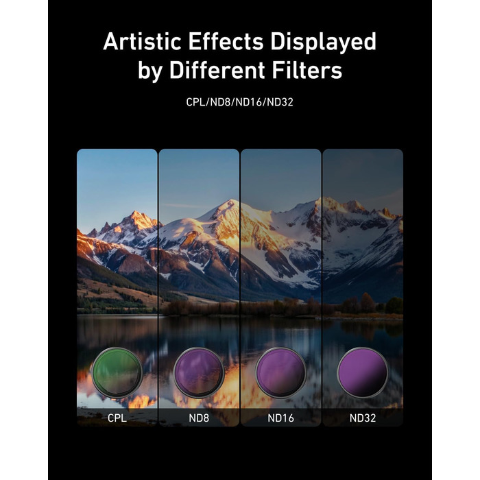 Набір фільтрів для об'єктива DJI Osmo Action 4/3/5 Pro: CPL, ND32, ND16, ND8