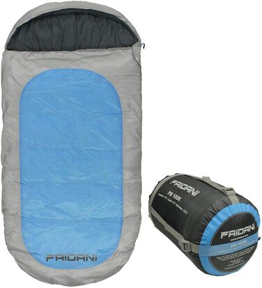 Fridani Kids Sleeping Bag PB 180x90cm XXL Quilt Sleeping Bag -12°C Blue Warm Water-Repellent Washable