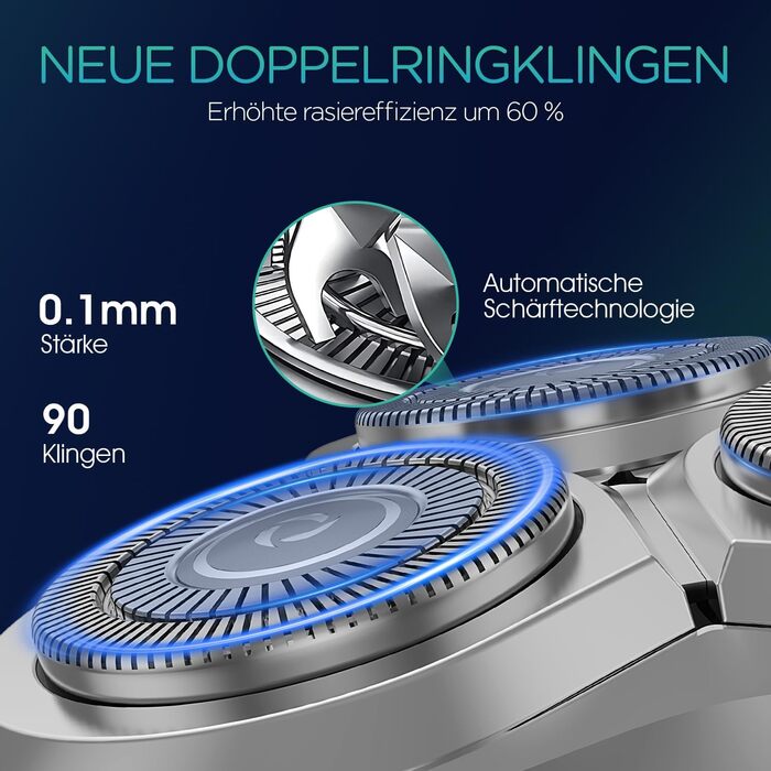 Електричний чоловічий верстат для гоління VOYOR TX500 (зелений) - 5D, мокрий/сухий, USB, LED дисплей, 150 хв роботи