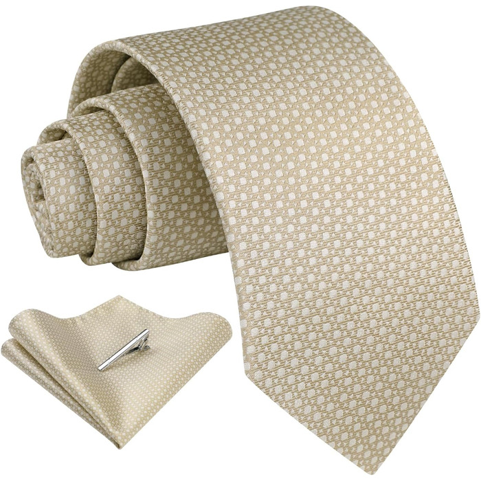 Набір краваток та нагрудних хустинок Enlision для чоловіків: краватка, нагрудна хустинка, краватоклип. Paisley, в клітинку. Для вечірок, весілля, бізнесу.