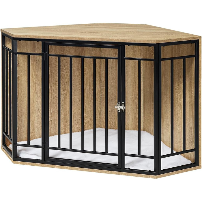 Клітка для собак EUGAD, собача будка для дому, металева, 111x67x60 см, з подушкою