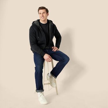 Спортивна худі Aazon Essentials для чоловіків з флісовою підкладкою та блискавкою, колір морської хвилі (XS, вицвілий чорний)