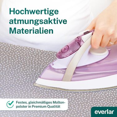 Everlar® Преміум чохол для прасувальної дошки 120x40 (M) | Зроблено в Німеччині | OEKOTEX100 | Для прасувальних дошок 115-122x35-40 см | Сірий з білими крапками