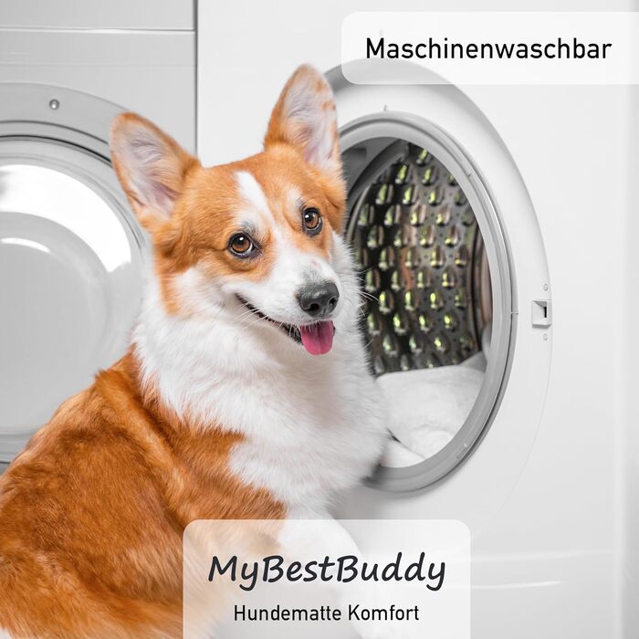 Килимок для собак MyBestBuddy XL 90x70 см сірий, комфортний, антиалергенний, нековзний, 40°C, з м'яким покриттям - лежанка для великих собак