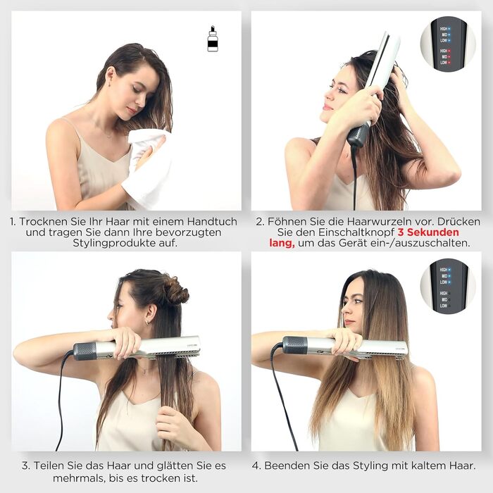 Плойка PARWIN PRO BEAUTY Ionen Air Glätteisen: без нагріву, для волосся 35-75 см, 1200W, темно-зелений (Champagnersilber Pro)