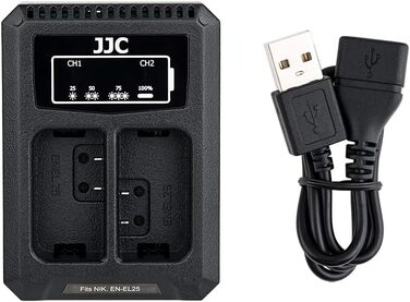 Зарядний пристрій Dual USB для цифрових камер Nikon (Z7, Z6, D850, D810A, D810, D800E, D800, D750, D610, D600, D500, D7500, D7200, D7100, D7000) з акумуляторами EN-EL15 / EN-EL15A / EN-EL15B
