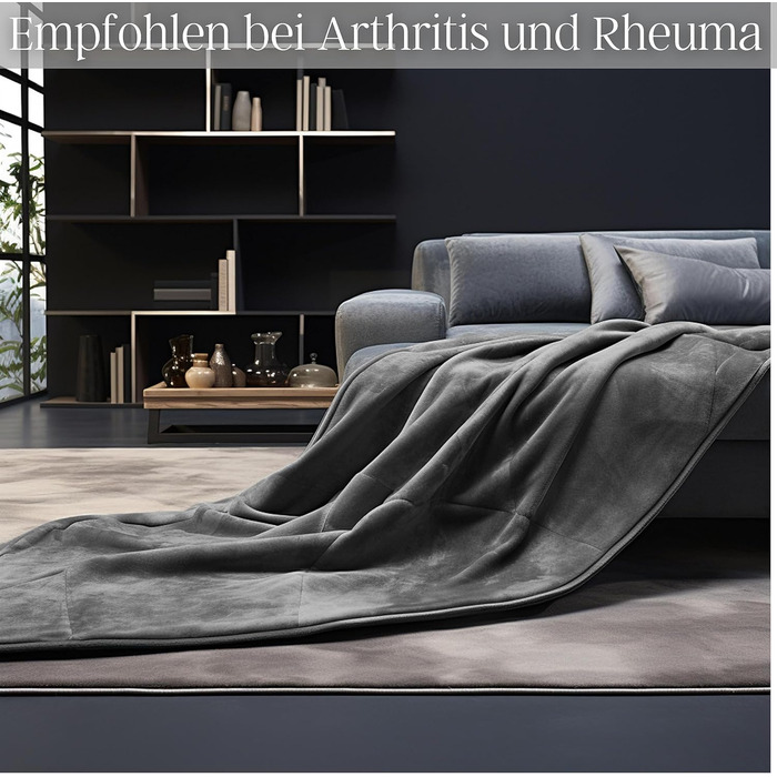 Електрична ковдра Steinborg з підігрівом, 180x130 см, 9 температурних режимів, таймер, пульт ДУ, прання 30°C