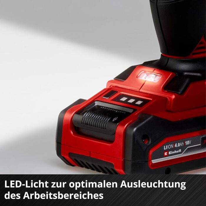 Акумуляторний дриль-шуруповерт Einhell TE-CD 18 Li-i Brushless Power X-Change з ударною функцією, Li-Ion, 18 V, 2 швидкості, 60 Nm, LED-ліхтар, кейс, 2 x 2.0 Ah акумулятори та зарядний пристрій