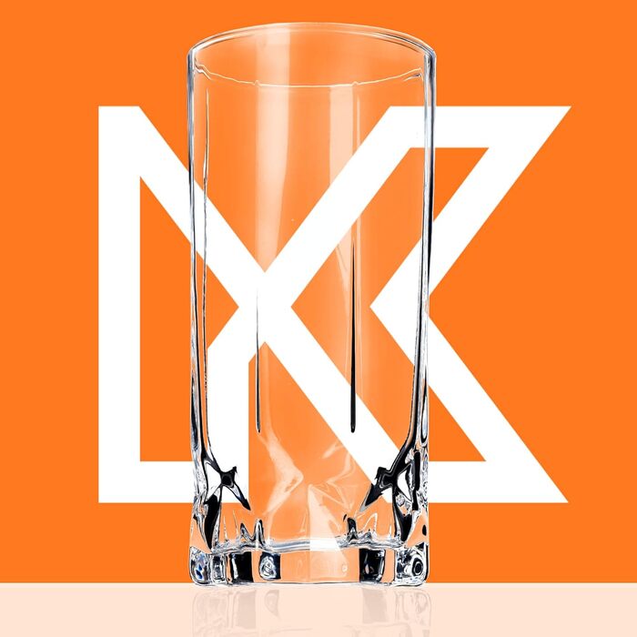 KADAX Drinking Glasses Set of 12, made of high-quality glass, water glasses, thick-walled juice glasses, ribbed glasses for water, drinks, juice, party, cocktail glasses, beverage glasses (Set of 12, 325ml tall)