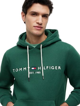 Чоловічий худі Tommy Hilfiger з капюшоном та логотипом, колір Green Street Green, розмір M